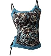 Pajama woman Women's Summer Color-Block Lace Cow Print Camisole and Shorts Pajama Set