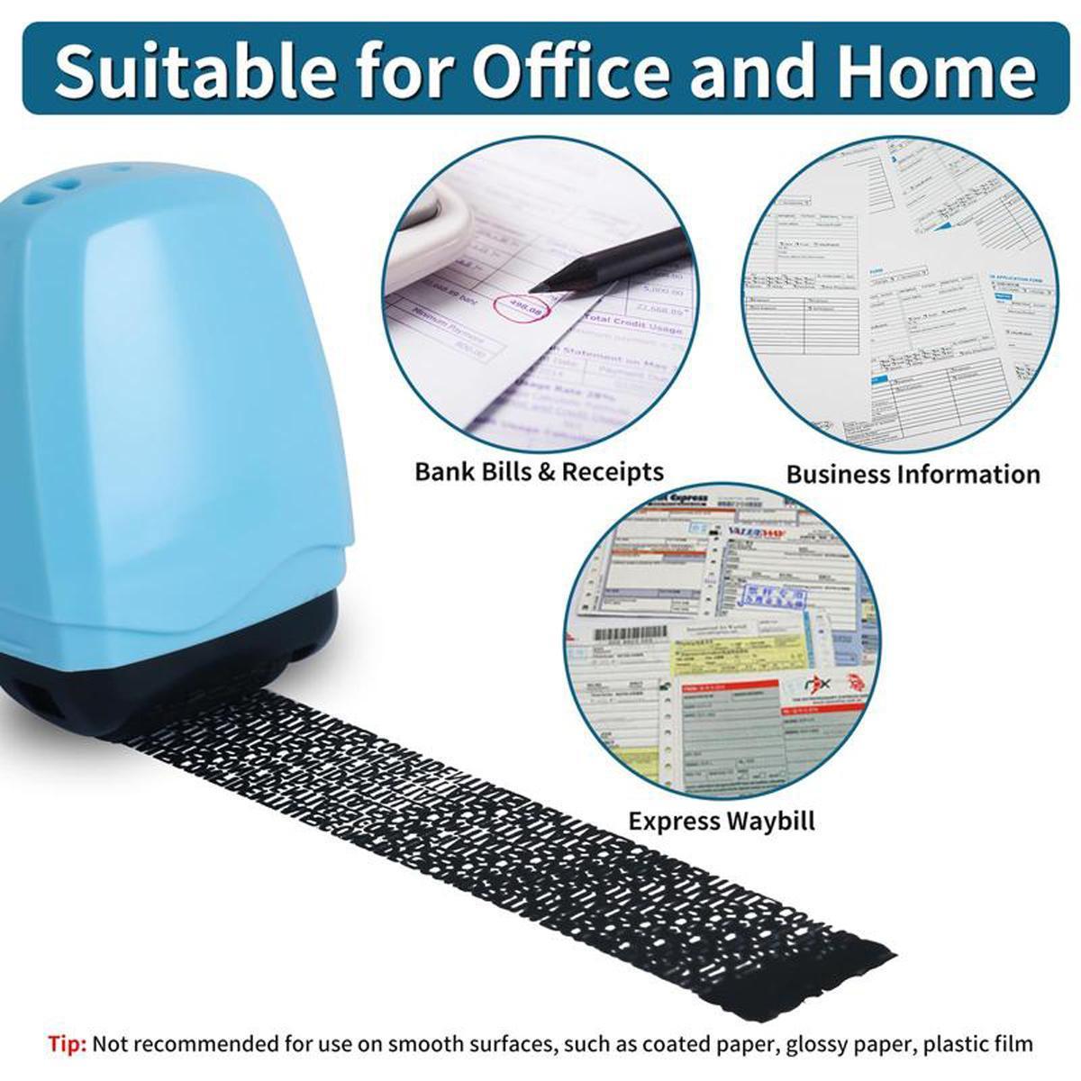 Identity Theft Protection Roller Stamp for Prevent Address Leakage, 1 Count Confidential Roller Stamp, Anti Theft, Privacy & Security Stamp, Designed for ID Blackout Security, Hiding Sensitive Information