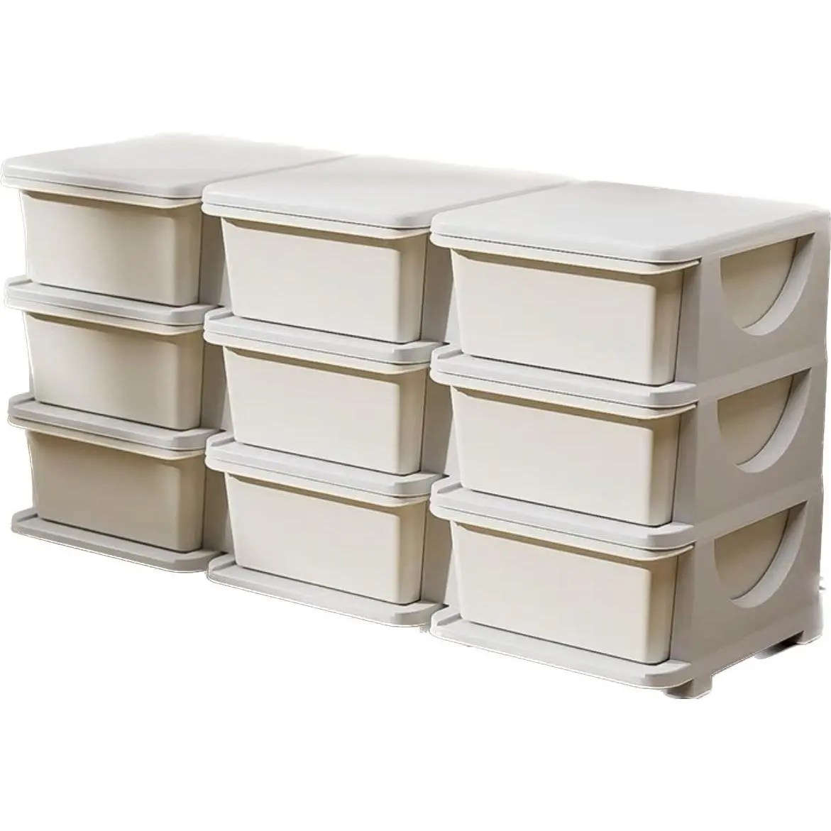 Toy Storage Shelf 3-Tier with 9 Bins, Large Plastic Organizer Rack for Bedroom Playroom, Classroom Book Display Holder