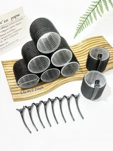 18pcs Women's Curling Set, Non Heat Curling Tool, Self Adhesive Curling Tool, Clip and Comb, Suitable for Long/Medium/Short Hair, bangs, DIY Curling Tool, Essential Curling Tool for Families, Suitable for Curling, Non Heat Curling, Curling Tool, Curling T