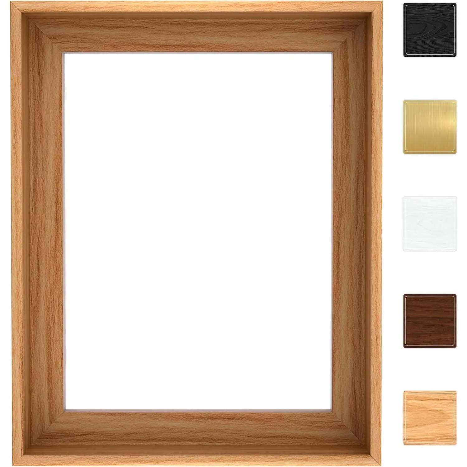 Canvas Floater Frame for Finished Canvas Art, 1.25" Deep Floating Shadow Gap Design, Floating Frame for Canvas Art, Modern Gallery Style Wall Decor, Hardware Included (Light Brown, 12x16)