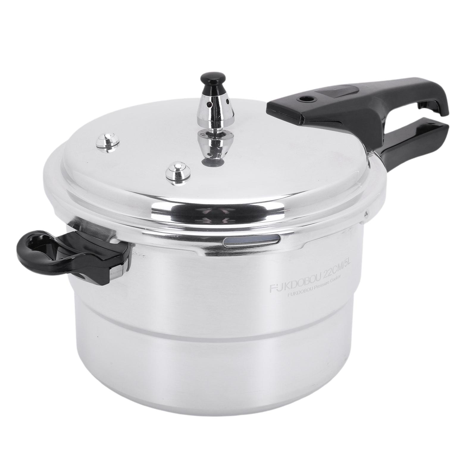 1-Piece Aluminum Alloy Round Pot Pressure Cooker, Multi-Size Cookware with Steaming Plate, Household Stovetop Canner Compatible with Gas & Induction Cookers, Nutrient-Lock Design, Pressure Cookers
