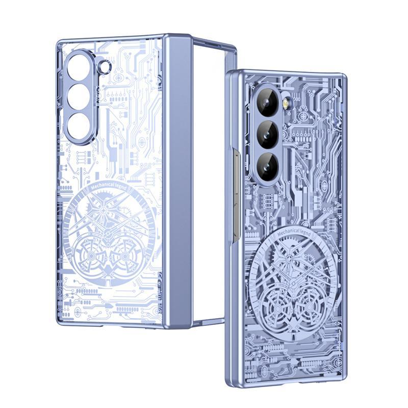 360° Full Protection Electroplated Hinge Protective Cover Compatible with Samsung Z Fold 7/6/5/4/3, Integrated Built-in Screen Protector