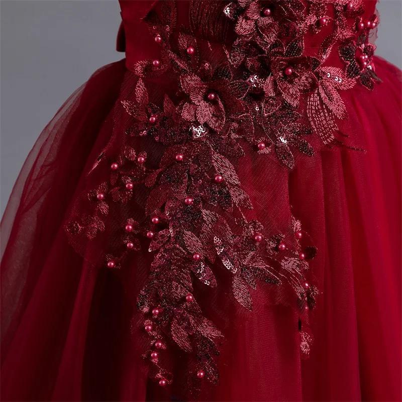 Teen Girl Bridesmaid Dresses for Wedding 12 14 Yrs Formal Evening Prom Long Gown Flower Elegant Birthday Party Princess Dress