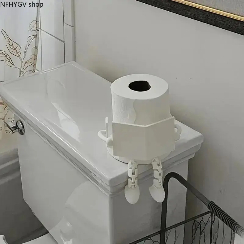 Bathroom Accessory Toilet Paper Holder, Artistic Single Size Paper Dispenser Built With Flexible Movable Joints For Easy Access, Stylish Restroom Gadget Combining Decorative Aesthetic And Practical Daily Functionality