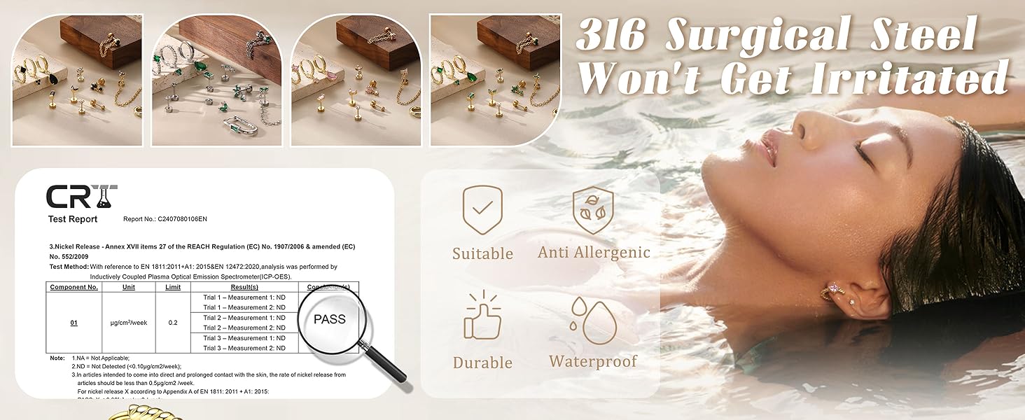 Sanfenly 13PCS Stud Earrings Small Gold Hoop Earrings Set for Women Flat Back Earring Hypoallergenic Cartilage Earring Lightweight Dainty 14K Gold Stud Earrings for Multiple Piercing Set (Single 13 PCS)