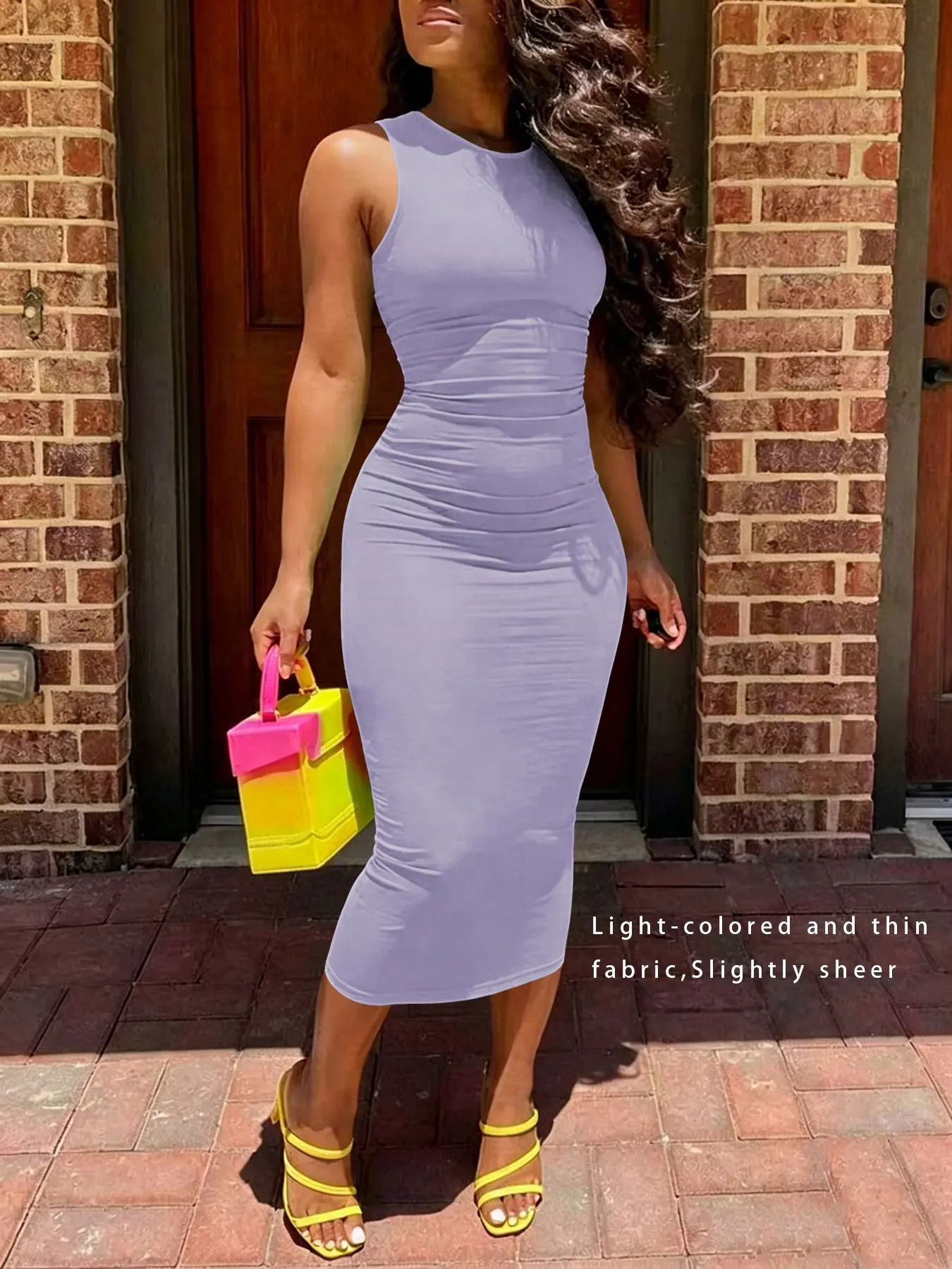 slim fit dress Rachel Tube  TrenBee The lightweight fabric is perfect for staying cool on hot summer days European Women's Spring Summer Fashion