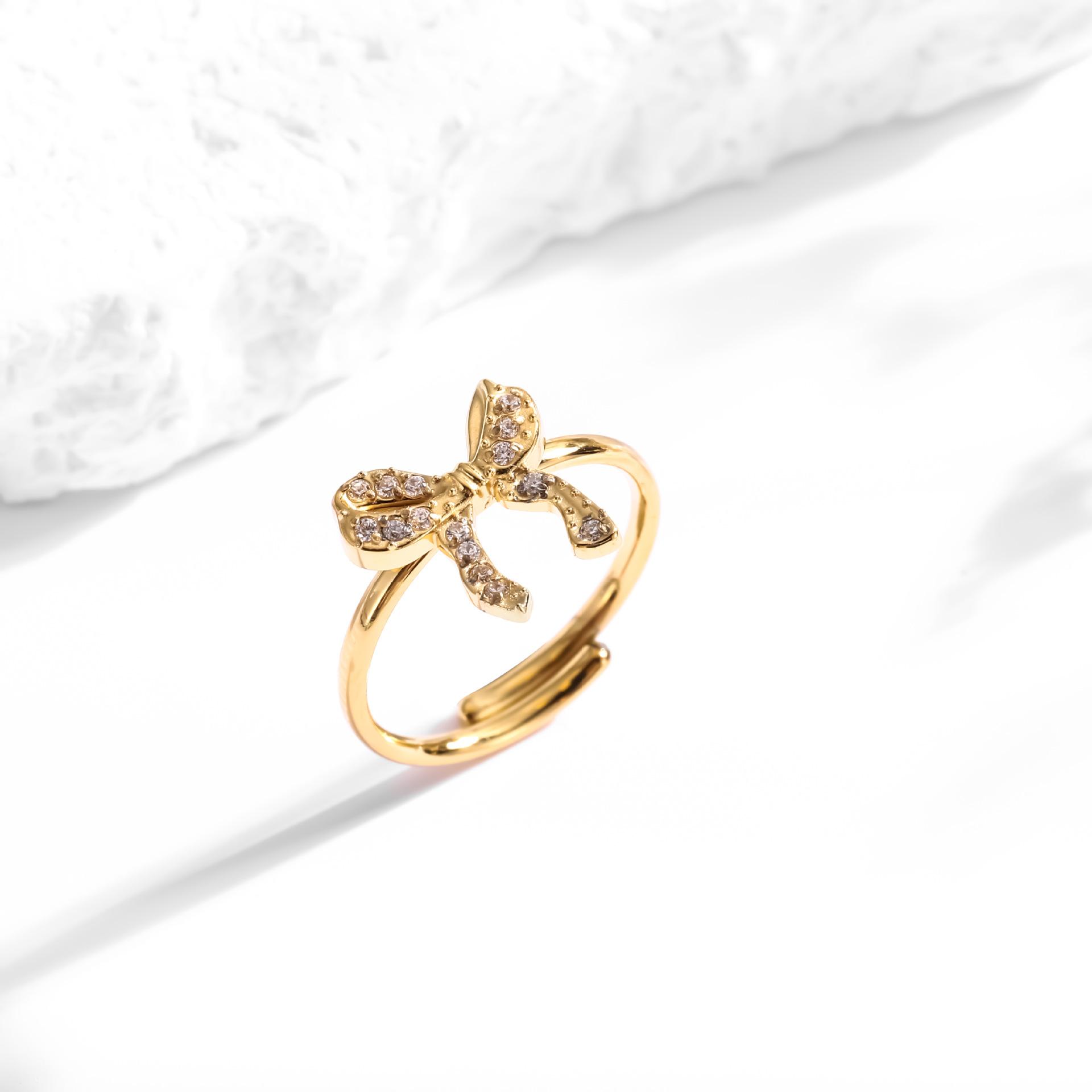 Mothers Day Gifts Bow Rings for Women Mother Daughter Cubic Zirconia Bow Knot Tie Ring Cute CZ Friendship Promise Stack Ring Anniversary Birthday Jewelry Gifts for Sister