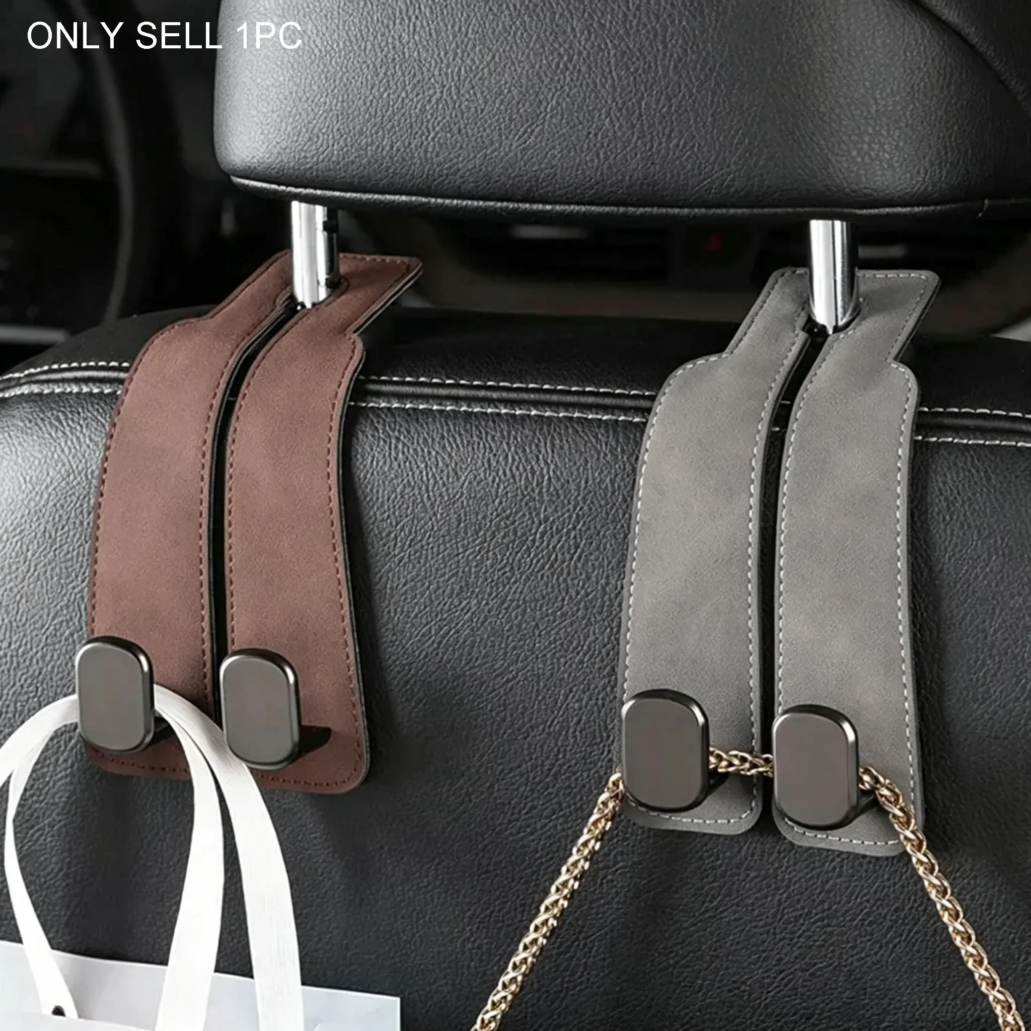Car Seat Back Storage Hook, Car Storage Organizers, PU Leather Hidden Headrest Hook for Car Backseat, Multipurpose Durable Car Interior Organizer Holder, Car Organizers And Storage, Car Organization Accessories, Car Organization Supplies