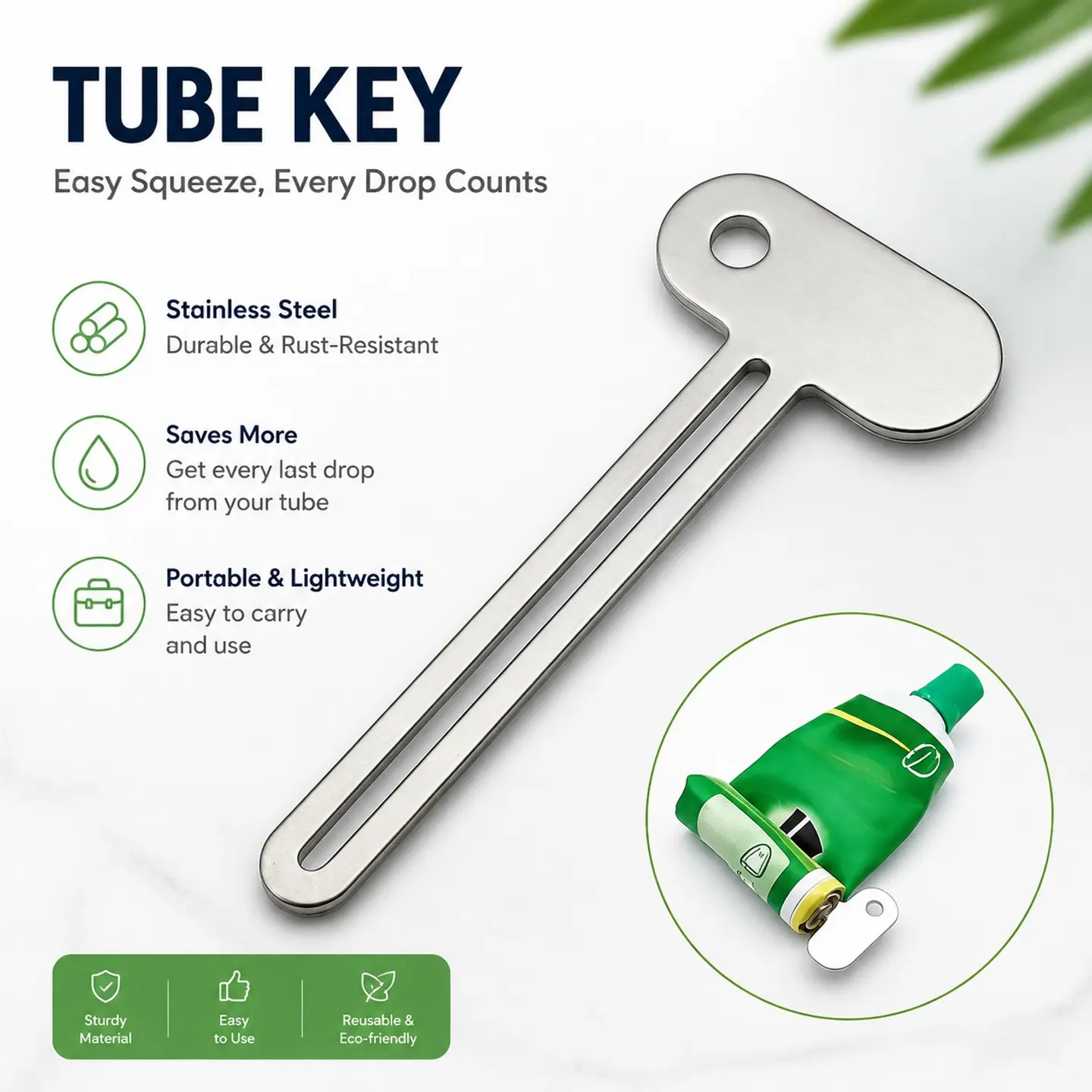 Stainless Steel Tube Squeezer, Portable Lightweight Multi-Use Toothpaste Dispenser, Uniform Cream Tube Squeezing Tool, Compact and Efficient Design