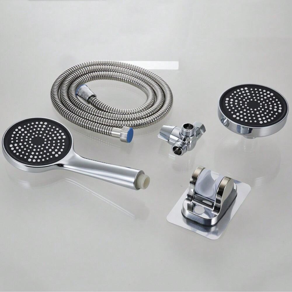 High-Pressure Shower Set, Handheld Spray & Fixed Nozzle, Wall-Mounted Bathroom Accessories, High Pressure Showerhead, Complete Installation Kit, Home Use, Adjustable Handheld Showers