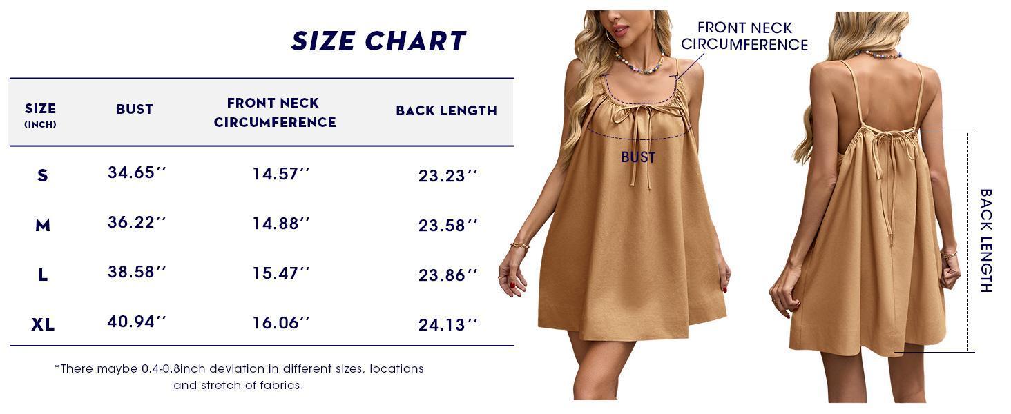 Danedvi Womens Spaghetti Strap Swimsuit Coverup Summer Linen Tie Backless Sleeveless Beach Cami Mini Dress with Pockets SpringStatements