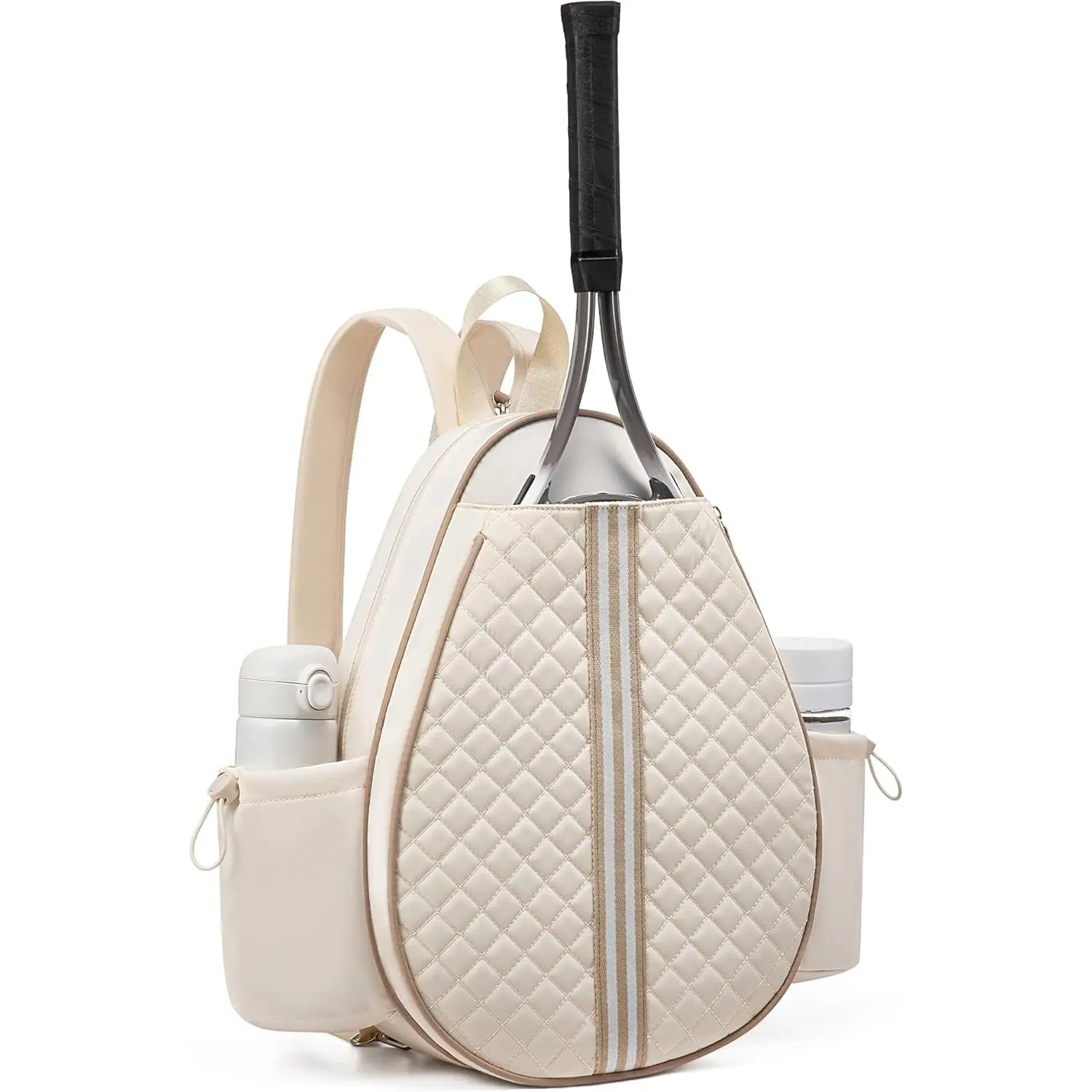 Tennis Bag, Quilted Tennis Sling Crossbody Backpack, Water Resistant Tennis Racket Bags  Women Men, Suitable  Pickleball Tennis Badminton