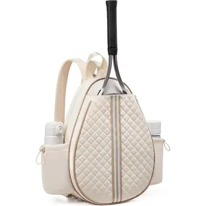 Tennis Bag, Quilted Tennis Sling Crossbody Backpack, Water Resistant Tennis Racket Bags  Women Men,   Pickleball Tennis Badminton