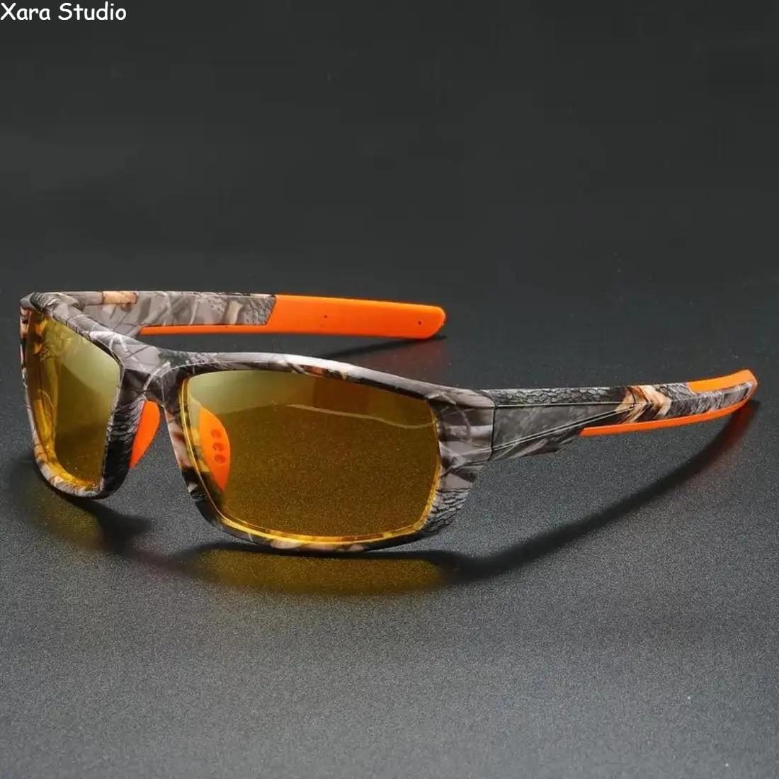 Polarized Cycling Sunglasses Camouflage Sport Glasses for Men & Women Unisex Outdoor Fishing Riding Hiking Hunting Tactical Activities Anti-Glare UV Protection Lightweight Comfortable