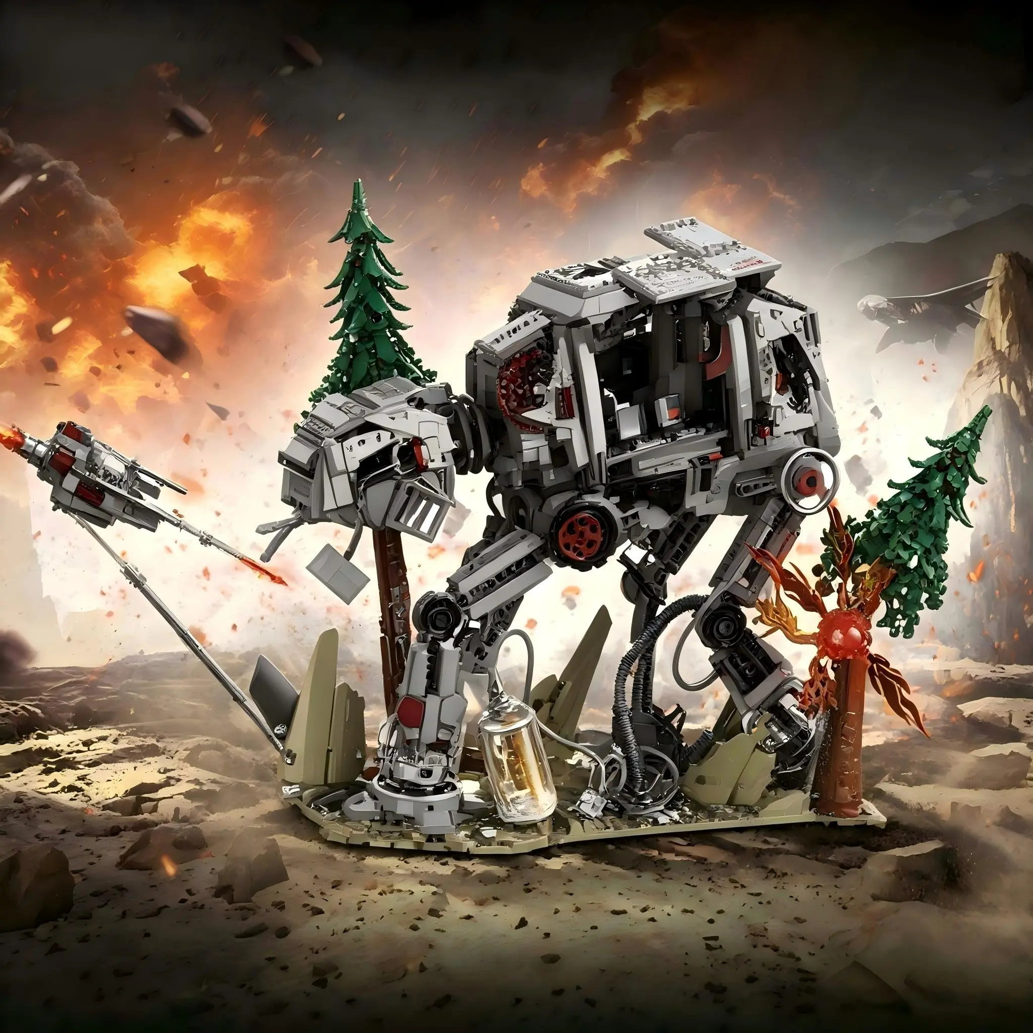 Space Ship Mechanical Monster Robot Building Kit, 1338+ Pieces, Office Desk Decor, Home Decoration, Gift for Men Women, Birthday, Christmas, Halloween, Easter