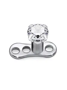 14G G23 Titanium Dermal Piercing Jewelry Internally Threaded Implant Grade Surgical Steel Dermals Anchor Piercing Jewelry for Women Men Top Size 2mm 3mm 4mm