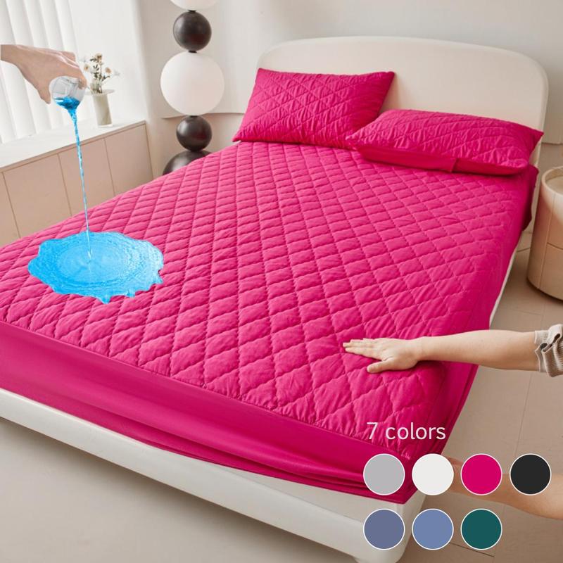 Waterproof Mattress Cover Set, 1 Set Including 1 Count Fitted Sheet & 1/2 Counts Pillowcase, Soft Comfortable Breathable for Bedroom, Washable Bed Cover