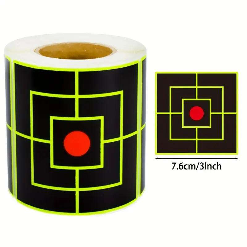3-Inch Square Splatter Target Stickers 200pcs Fluorescent Hunting Accessories for Aiming Accuracy Training Indoor Outdoor Use