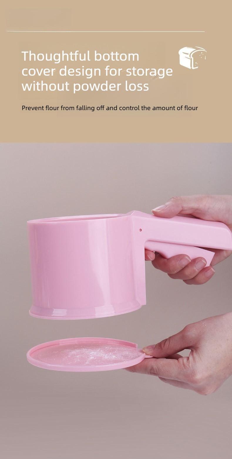 Semi-automatic flour sifter, hand-cranked sugar sieve, handheld filter, powder sprinkler, cup-type strainer, baking tool
