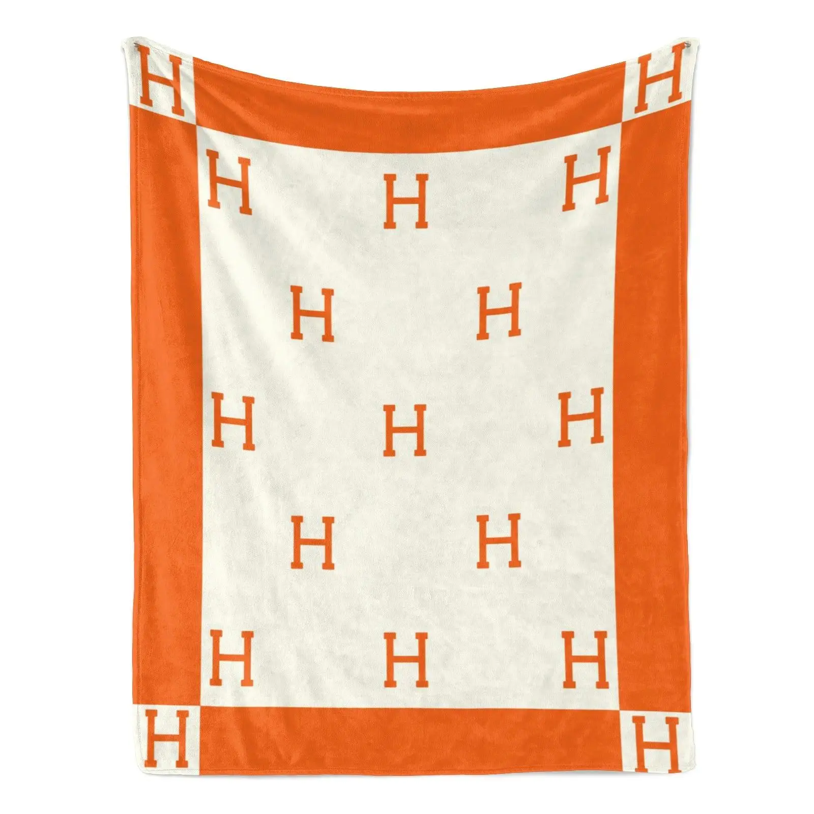 H Letter Pattern Blanket, 1 Count Soft Comfortable Warm Throw, Cool Bedroom Bedding Blankets for Home Office Travel Camping, Letter Print Blanket