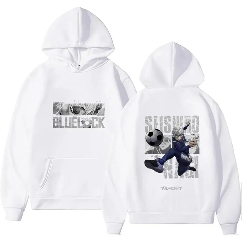Male Long-Sleeves Pull-On Pullover Hoodie - Casual Blue Lock Nagi Seishiro Bold Manga Graphic Sweatshirt for Otaku Fans, Multi-Size Sports Top (Sports & Outdoor Clothing)