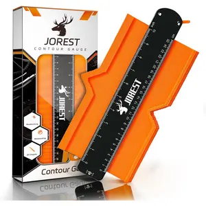 JOREST Contour Gauge with Lock (10 Inch), Gift Ideas for Men Dad Carpenter Handyman, Profile Tool with Measuring Scale for Tile Flooring, Carpet laying, Woodworking, Measuring Angle/Shape/Outline/Edge