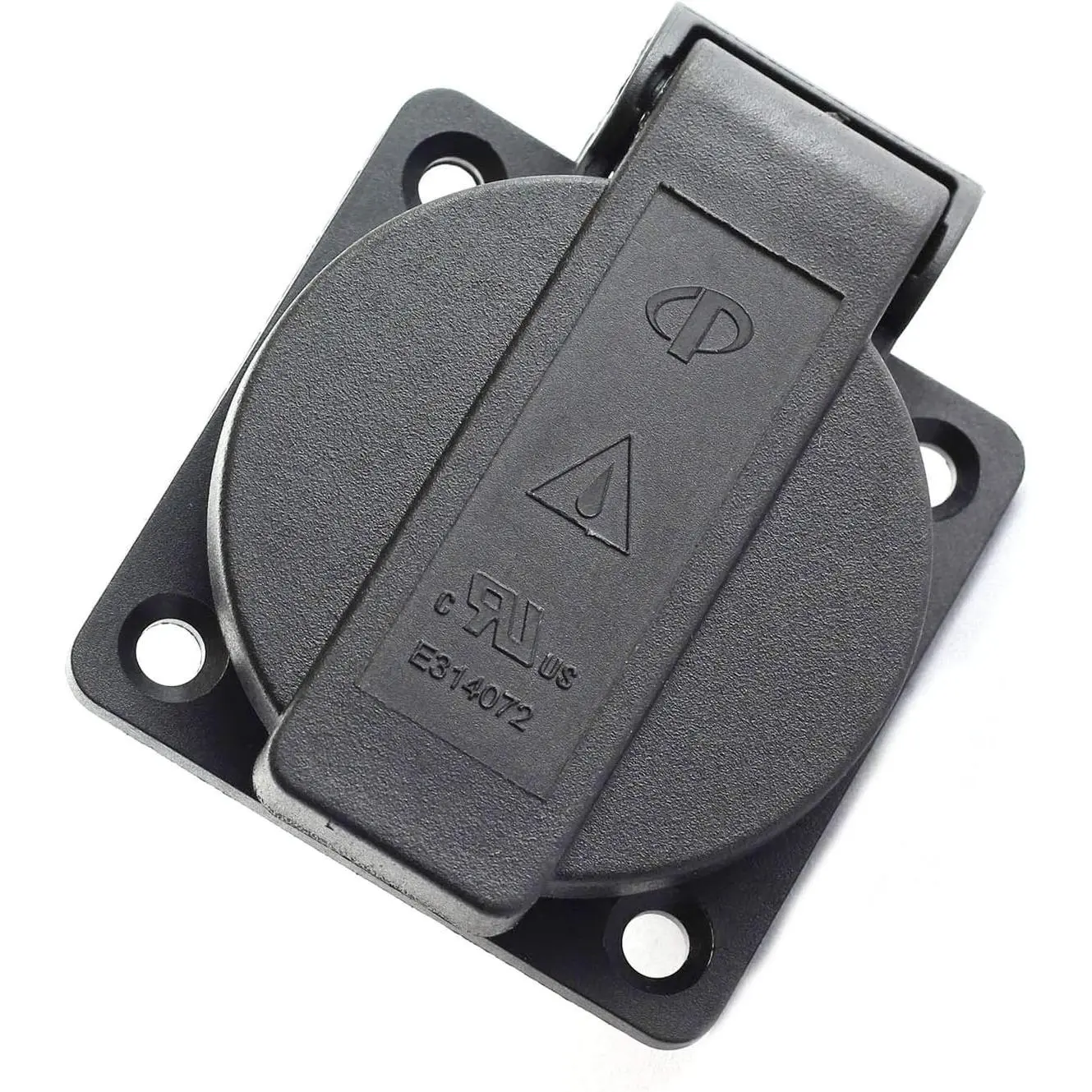 1-Pack  Standard Water-Proof Power Outlet 3-Hole Socket AC 15A 125V Panel Mount Dust-Proof Industrial Electrical Female Plug Power Connector