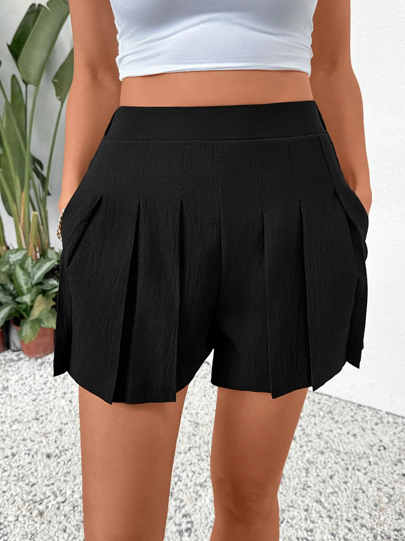 Women's Solid Color Pantskirt, Casual Fashion Pantskirt for Daily Wear, Ladies Bottoms for Summer, Casual Breathable Skort