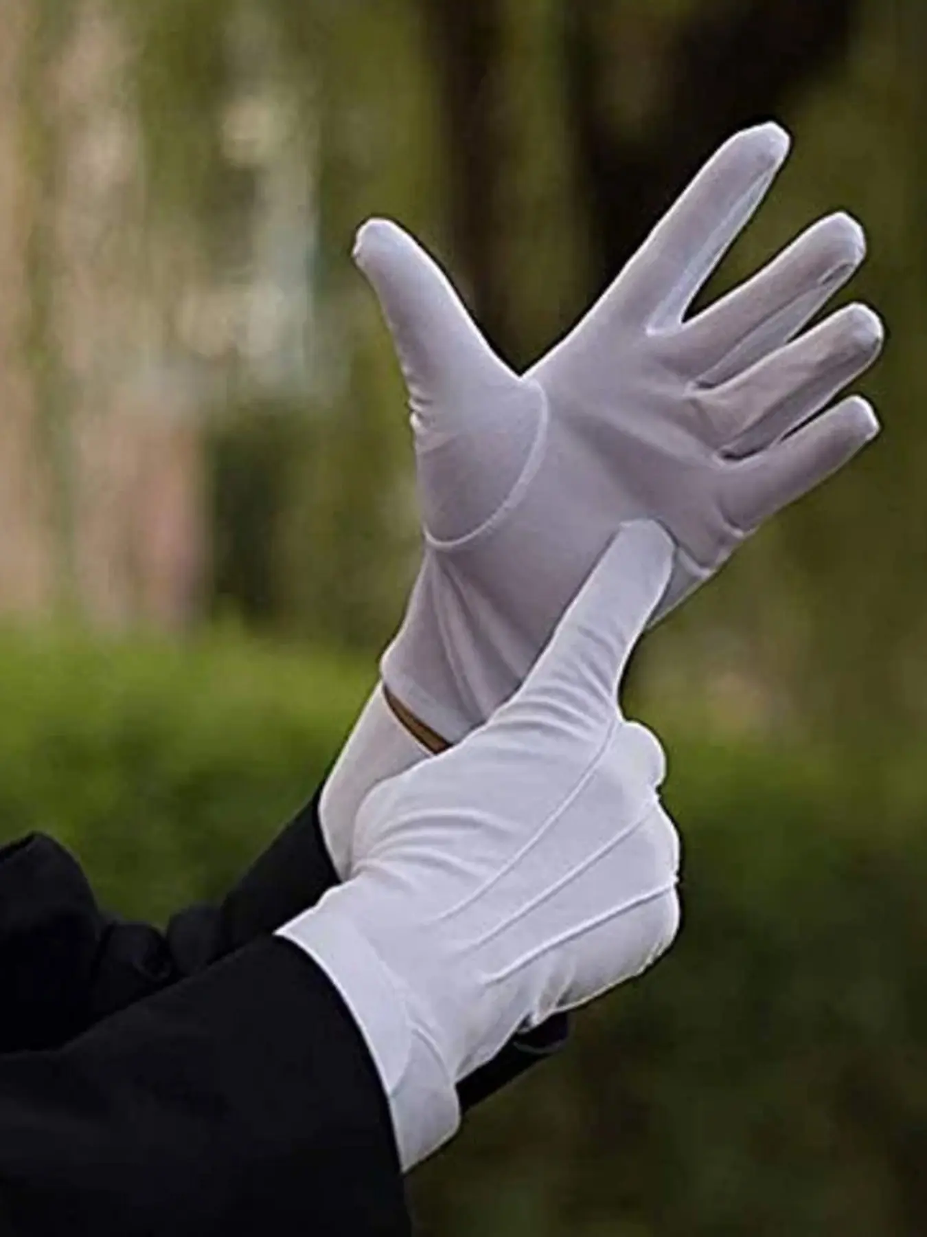 1/2Pairs White Gloves Men Formal Uniform Gloves Honor Guard Parade Ceremony Costume Cosplay Party Multifunctional Gloves