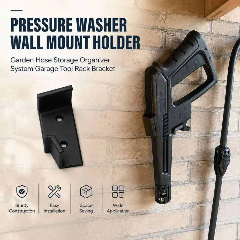 Pressure Washer Wall Mount Holder Garden Hose Storage Organizer System Garage Tool Rack Bracket
