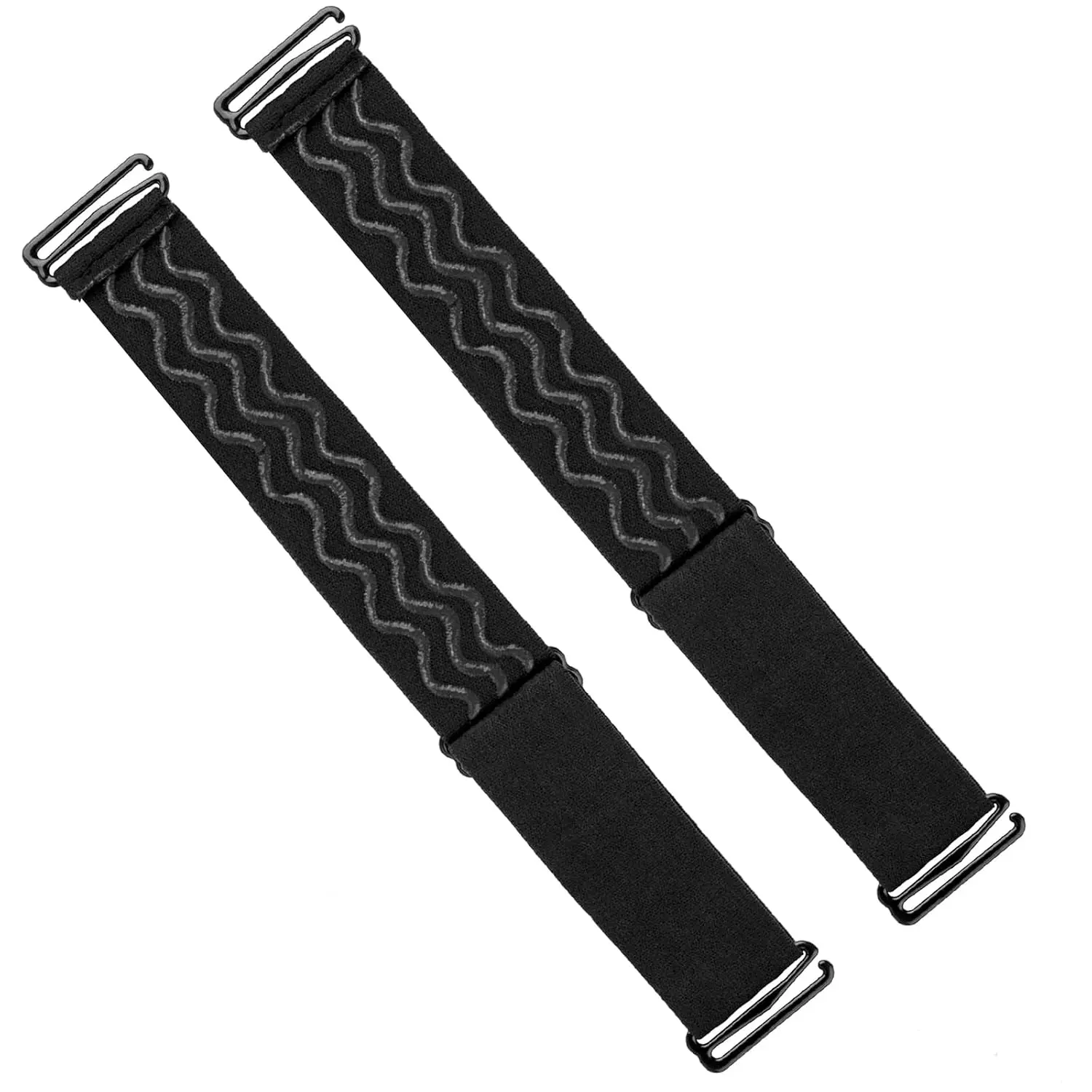2 count Adjustable Elastic Wig Band with Non-Slip  Strips & Removable Buckles, Keeping Wigs in Place (Black)