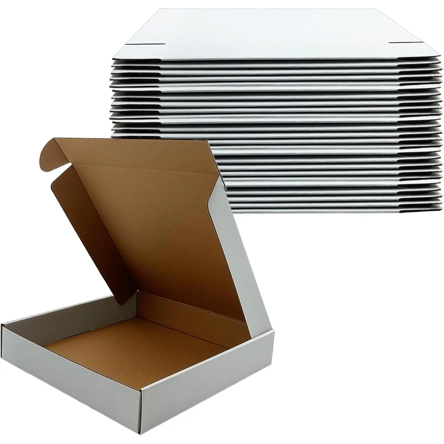 11x11x2 Inches Shipping Boxes Set of 25 White Corrugated Mailing Cardboard Box Literature Mailer for Packing Small Business Moving Storage E-Commerce Packaging Mailing Boxes Gift Boxes for Presents