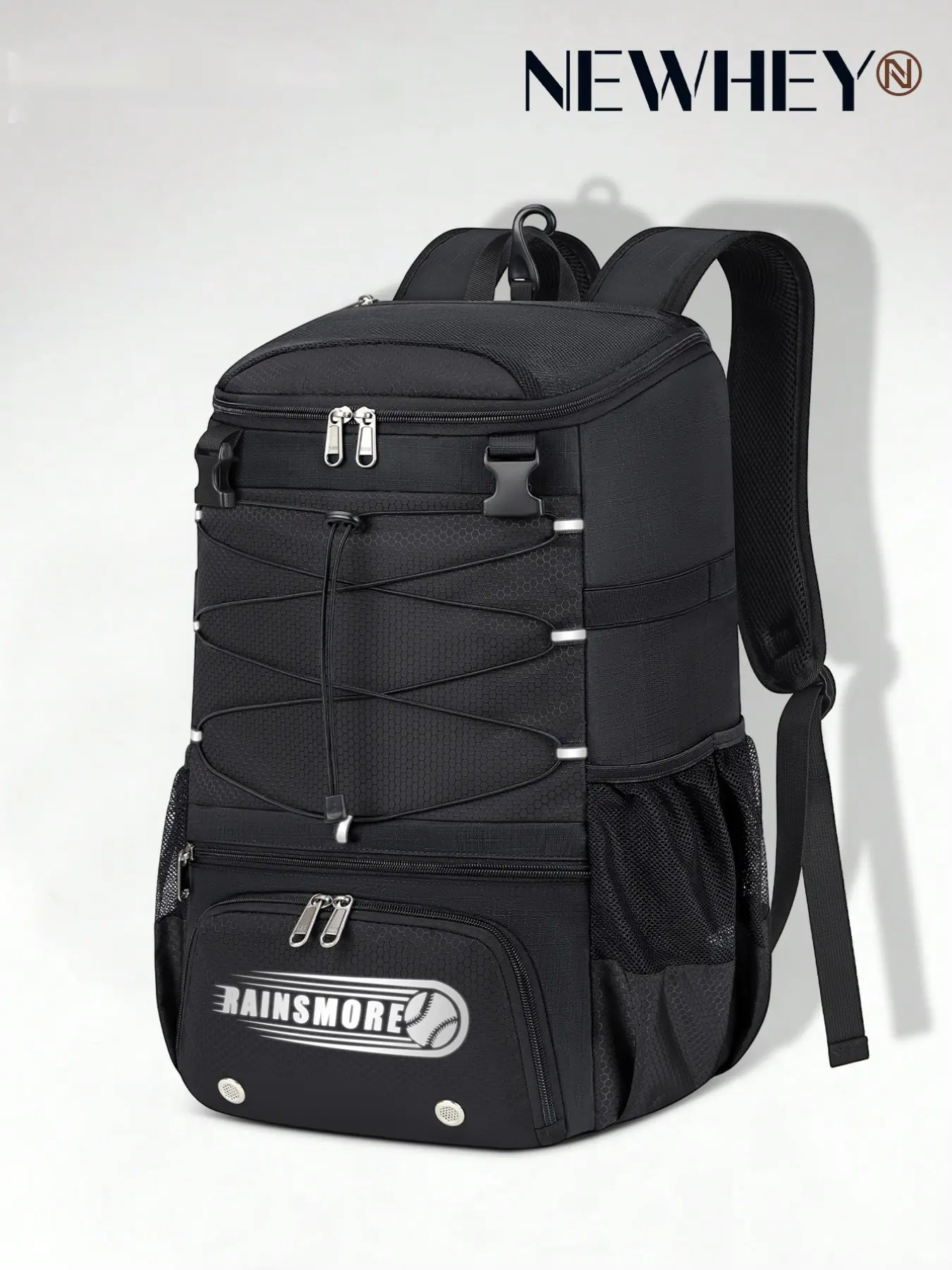 Lightweight Waterproof Baseball Softball Backpack, Youth & Adult Bat Bag, Shoe Compartment, Helmet Holder, Fence Hook for T-Ball Equipment