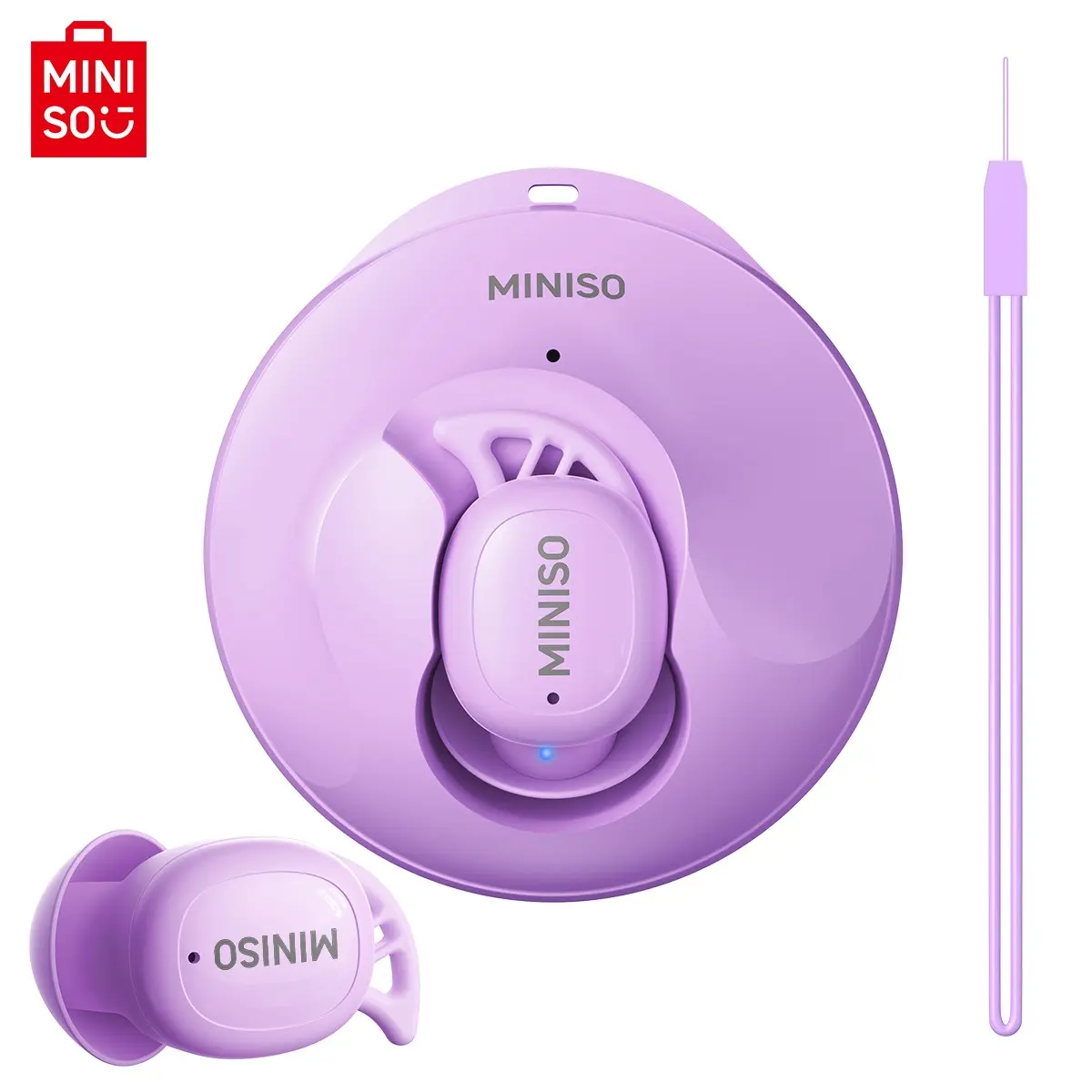 MINISO In-ear Design Wireless Earphone, Noise-isolating Sleep Earphone, BT 5.4 Wireless Earbuds, Sleep Monitoring Personal Alarm Clock Earbuds for Side Sleeping, Audio, Multifunctional Earbuds