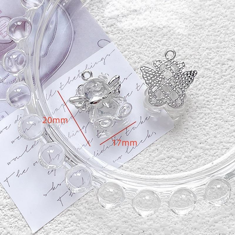 Alloy Sweet Jelly Color Bear Moon Butterfly Pendant DIY Handmade Jewelry Bracelet Necklace Bead Accessories
