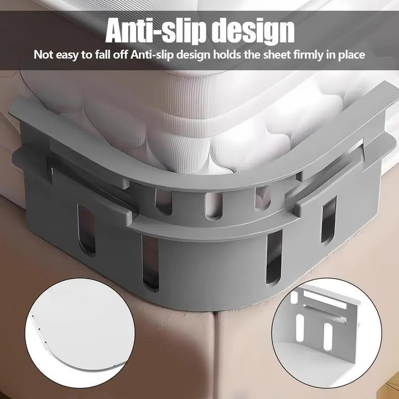 4-Piece Essential Bed Sheet Set for Lazy People, Invisible Non-Slip Fixer for Quick Setup, Elegant Bedroom Organization in or