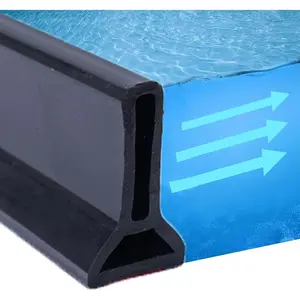 Collapsible Shower Threshold Water Dam Water Barrier for Shower Retention System Keeps Water Inside, Dry Wet Separation Suitable for Bathroom Kitchen 39Inch Black