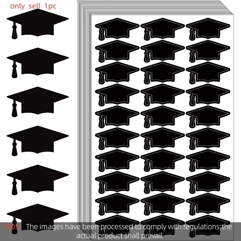 150pcs Self-Adhesive Decorative Graduation Cap Stickers Graduation Hat Labels for Graduation Party Chocolate Envelopes Gift Bags Decor