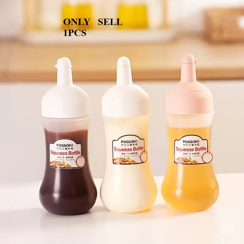 Home Kitchen Plastic Squeeze Bottles, Ketchup Jam Salad Dressing Dispenser for Sushi
