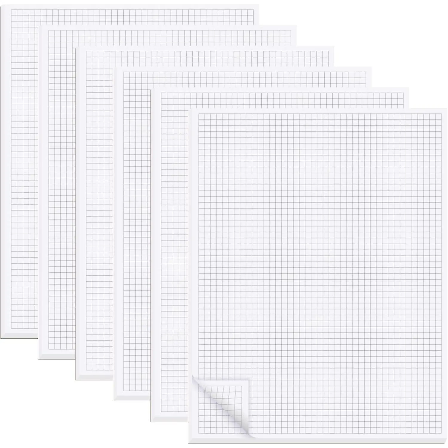 6 Pack 8.5"X11" Graph Paper Pads, Grid Writing Pads | Engineering Paper for Maths Drawing, Drafting, Each Pad 50 Sheets, Double Side Printed, 4x4 Graph Ruled
