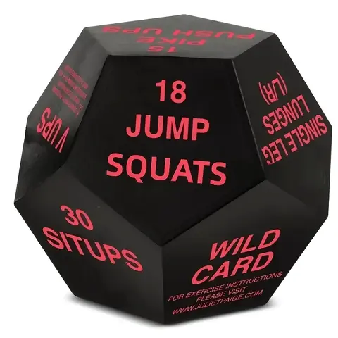 Twelve-sided exercise decision dice, portable and interesting fitness decision dice, compact dynamic exercise dice, suitable for home gym workouts
