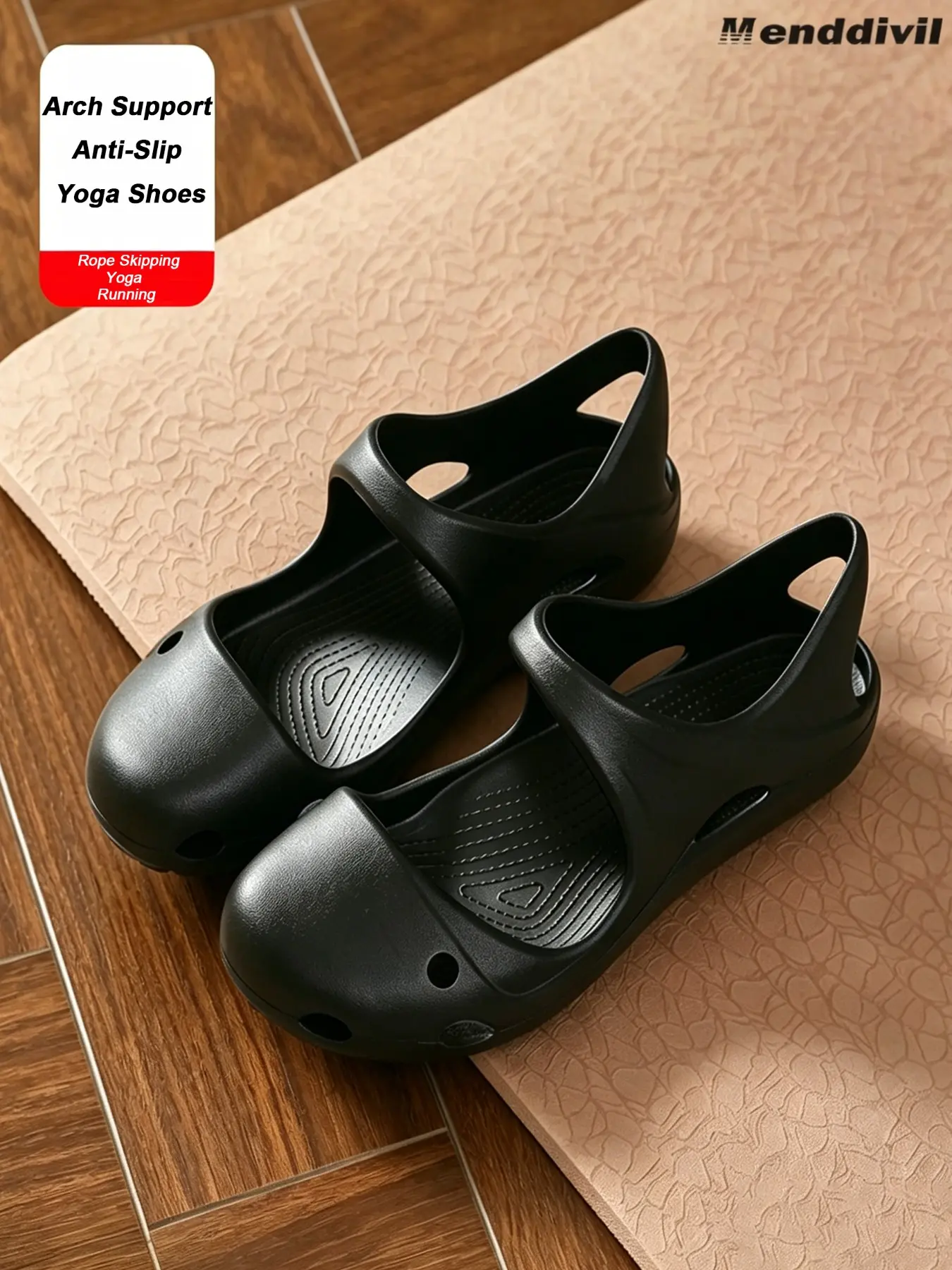 Women's Arch Support Yoga Sandals, Summer Indoor Workout Shoes, Anti-Slip Breathable Quiet Lightweight Soft Elastic Fitness Shoes, Lightweight Breathable Footwear