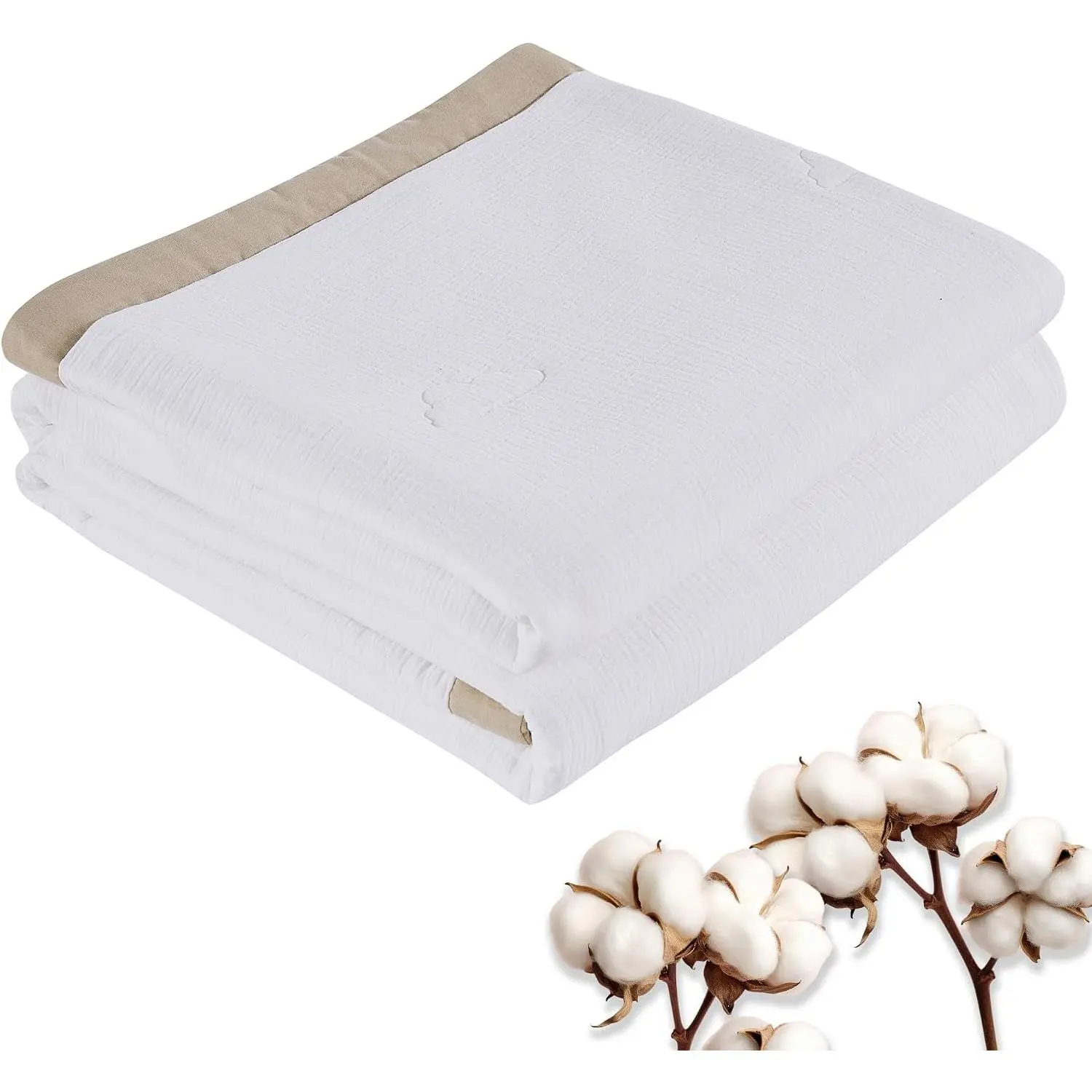 Muslin Blanket for Bed Multi-Layer Gauze Quilt Soft Breathable | Lightweight Stylish Throw for Sofa Bed   Size Striped   Filling