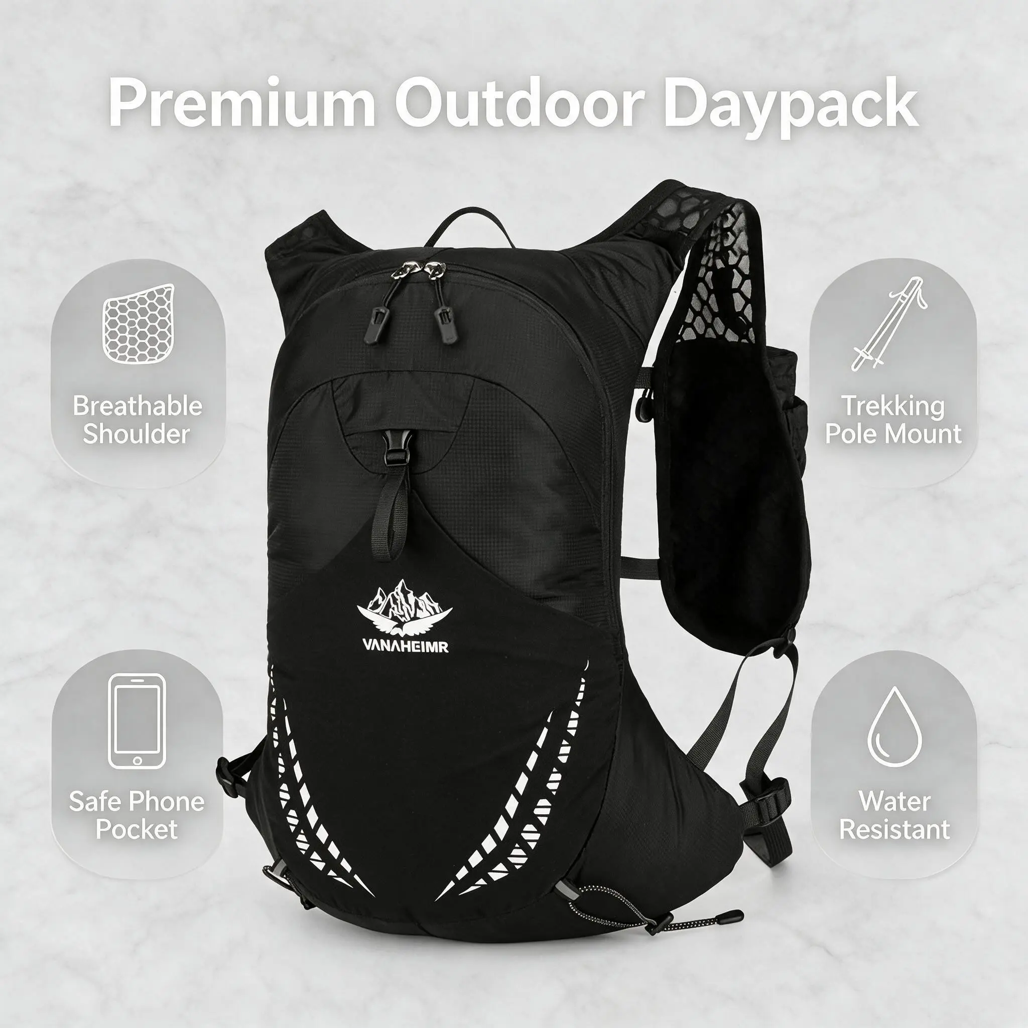 Unisex Daily Backpack, 20L Ultra-Light Waterproof Bag, Ideal for Outdoor Activities, Cycling, Camping, Travel, No Water Bottle or Bag Included