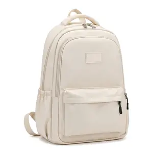 Lightweight Unisex Backpack For School Travel 15 Inch Laptop Oxford Fabric Cushioned Straps Solid Color Casual Everyday Essential