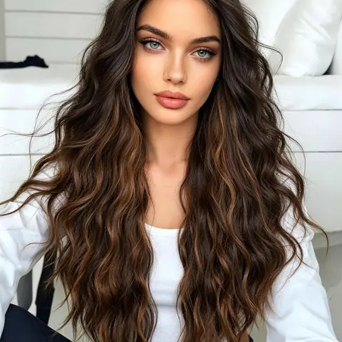 22-Inch Women's Dark Gradient Mixed Color Wig, Fashionable and Comfortable, High-Quality Material, Wavy Design, Ideal for Daily Use, Halloween, Role Play