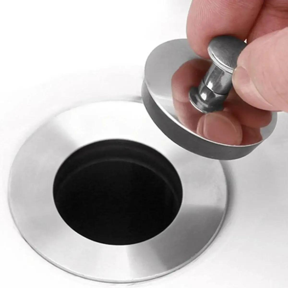 Stainless Steel Bath Plug, 2 Counts Rubber Kitchen Bathroom Accessory, Drain Stopper, Water Easy To Use Bath Tub Caps