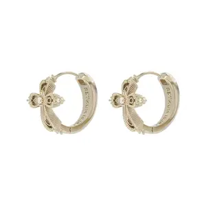 "Lace Shimmer" Original Zircon Cross Earrings Light Titanium Niche Earrings Earrings