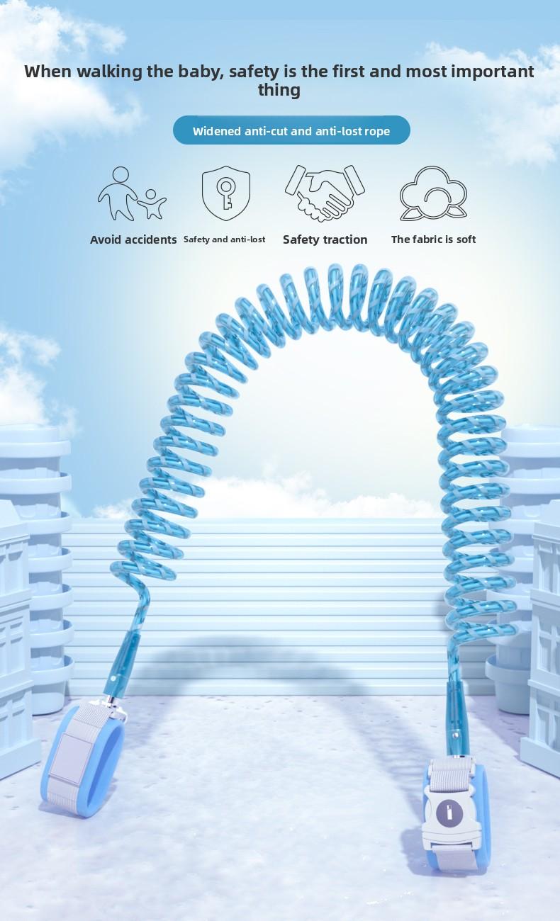 Children's traction rope, baby wristband, child anti-lost safety belt, rotating anti-tangle strap with lock to prevent children from getting lost